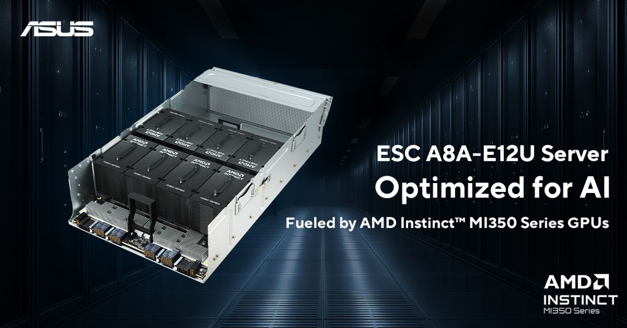 ASUS Announces ESC A8A-E12U Support for AMD Instinct MI350 Series GPUs